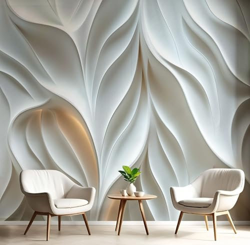 Fototapete 3D Effekt Tapete Dreidimensionale Streifen Tapeten, 3D-Relief Seidetapete Wandbilder Schlafzimmer Wanddeko Wohnzimmer 150×105 CM (W×H) Wallpaper Wand Deko