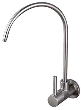 WDSOPK Robinet De Cuisine pour Système D'Osmose Inverse, Robinet d'eau Froide Mural, Robinets D'Évier De Cuisine en Acier Inoxydable, Brossé D(Brushed C)