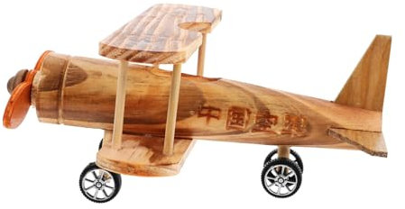 BESPORTBLE Holzflugzeugmodell Vintage Flugzeug Ornament Holz Flugzeug Dekoration Spielzeug Für Esstisch Auto Büro Schlafzimmer