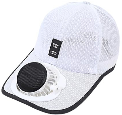 Njidher Sombrero De Abanico Solar, Sombreros De Béisbol con Ventiladores, Sombreros Deportivos con Bloqueo UV, Recargable, para Acampar, Andar En Bicicleta Y Correr