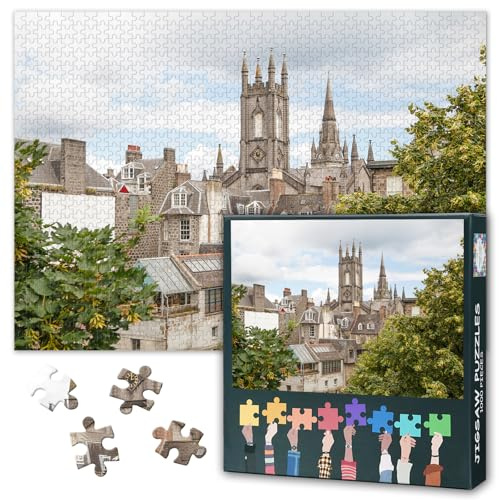 Puzzles for Adults 1000 Pieces, Aberdeen Scotland Jigsaw Puzzles, Adult Puzzle for Adults, Educational Fun Games or Toys for Elders Friends 20X27 INCH