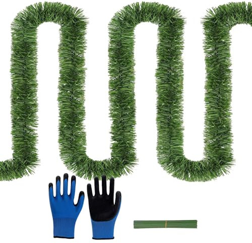 10m Weihnachtsgirlande, Grün Tannengirlande Künstlich, Weihnachtsdeko Girlande, für Innen Außen Hausgarten Hochzeitsfeiern Girlande Dekorationen (10m)