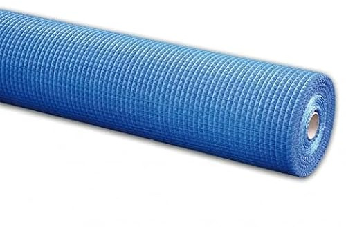 Suinga Malla de Fibra de Vidrio 90 g/m² 1×50 m – Refuerzo para Mortero y Revoco Antifisuras, azul