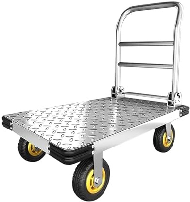 yixinzi-2024 Klappbarer Trolley Schwerlast-Transportwagen, großer, Faltbarer Flachbettwagen mit 6-Zoll-Lenkrädern