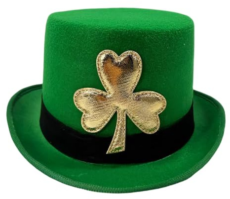 Générique Hut in Form eines Kostüms, goldfarbenes Design mit Pflanzenmotiv | St. Patrick's Day Hüte für Frauen | für Zauberer Szene Shows Party Kostüm