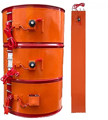 Heizkissen Trommel Barrel Band， Silikon-Fassheizung mit Thermostat 30-130°C for Fässer von 20 l bis 200(Knob,100L 1200x250 1500W)