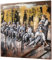 Kobolo Wandbild Wanddeko Metallbild 3D-Bild - New York Bauarbeiter - 90x90 cm