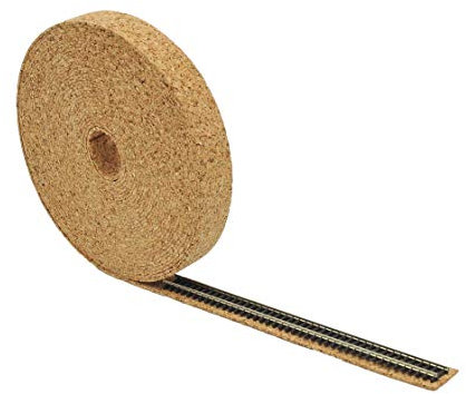 ATTOP OO-Gauge Korkbahnunterlage - 10 m x 35 mm - 2 mm dick - 16.5 mm Spur - Modellbahn-Schienen-Unterlage - Braun