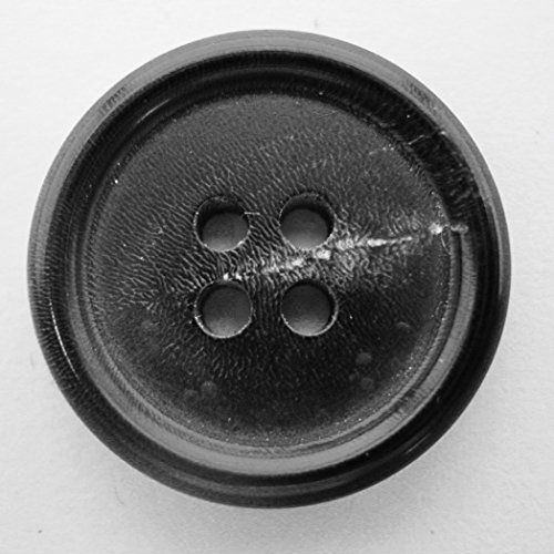LÜNA Knöpfe ECHT HORN schwarz, 30mm, 6 Stück