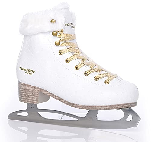 TEMPISH Pattini da Ghiaccio da Donna in Pelliccia Sintetica, per Pattinaggio Artistico, Tempo Libero, Comodi e Caldi, Colore Bianco, 40