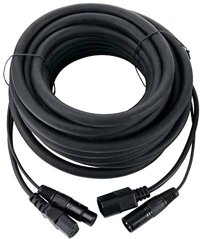 Pronomic Stage IECD-10 DMX Hybridkabel C/DMX (Kombi-Kabel für Stromversorgung und DMX-Signal, Länge: 10 m) Schwarz