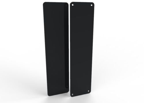 Door Push Finger Plate Protector Acrylic Panel with Screw Holes (300x75mm, Black)