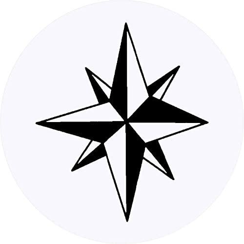 24 x 40mm Round 'Compass Rose' Stickers (SK00005228)