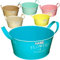 alles-meine.de GmbH 1 Stück XL Design - Blumentopf/Pflanzkübel/Pflanzschale - Metall - Flowers & Garden - bunter Farbmix - Pastell - incl. Name - Ø 28 cm - RUND - GROß ..