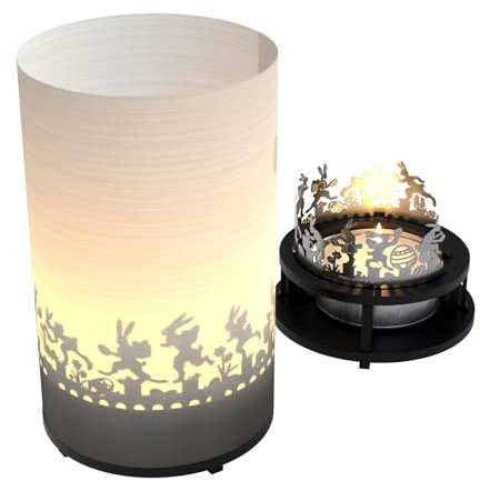 Ostern Premium Geschenkbox – Zauberhafte Motivkerze projiziert Ostermotive für schönes Schattenspiel – Ideal zum Dekorieren und Verschenken!