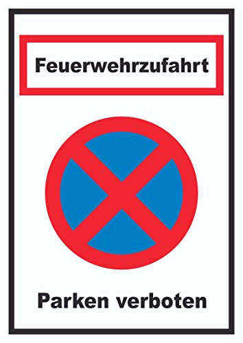 HB-Druck Feuerwehrzufahrt Parken verboten Schild A4 (210x297mm)