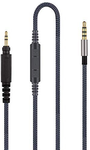 Câble audio de rechange compatible avec casque Shure SRH840 SRH940 SRH440 SRH750DJ et Samsung Galaxy Android avec micro intégré et contrôle du volume à distance