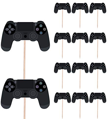 AK Giftshop Gaming Controller Themed – Geburtstag – Event – Party Essen – Kuchen Cupcakes – Picks Sticks Dekorationen Topper Stand Up Food Flags (14 Stück)