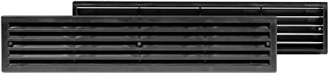 Door Air Vent Grille 450 x 92mm / 17.7 x 3.6inch Black, Two Sided Ventilation Cover, Plastic