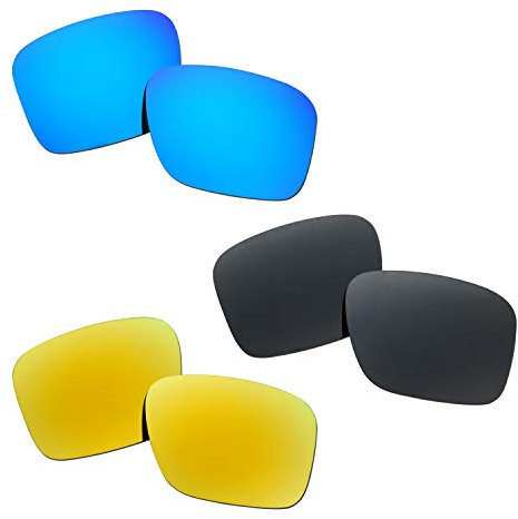 SOODASE Pour Oakley Holbrook XL Des lunettes de soleil Bleu/Noir/Doré Verres de remplacement polarisés