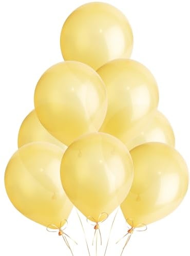 Metallic Gold Balloons 100 Pack, Large 12 Inch Thick Latex Biodegradable Helium Party Balloons for Birthday, Wedding, Baby Shower, Valentine's Day Events Decoration for Balloon Arch Garland