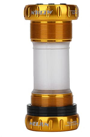 Alomejor Fahrrad-Tretlagerschale Mountainbike-Kettenrad Tretlager-Innengewinde Integrative Kurbelgarnager für 68-73 Mm Tretlagergehäuse(Gold)