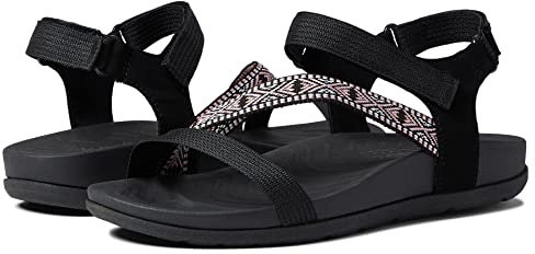 Skechers Femme Sandales Sportives Sport, Noir/Rose Clair, 40 EU