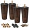 Btowin 6 inch Solid Wood Furniture Legs, 4Pcs Mid-Century Modern Wooden Wenge Tapered Replacement Feet with Threaded 5/16 Hanger Bolts & Mounting Plate for Sofa Couch Armchair Cabinet TV Stand