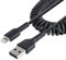 StarTech.com 1m (3ft) USB to Lightning Cable, MFi Certified, Coiled iPhone Charger Cable, Black, Durable TPE Jacket Aramid Fiber, Heavy Duty Coil Lightning Cable (RUSB2ALT1MBC)