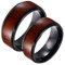 Daesar Verlobungsringe Paar Ringe Set, Partnerringe Wolframcarbid mit Gravur Freundschaftsringe für 2, 8MM Schwarz Ringe mit Holz Damen Gr.54 (17.2) & Herren Gr.54 (17.2)
