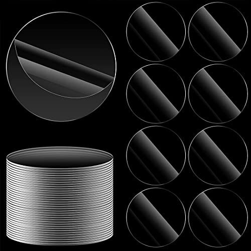 50 Stück klarer Kreis Acryl 0,04 Zoll dick runde Acrylscheiben runde Acrylplatte für Bilderrahmen Malerei DIY Handwerk (7,6 x 0,1 cm)
