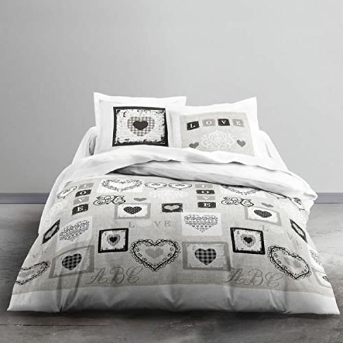 TODAY Bettwäsche, Baumwolle, für Doppelbett, 240 x 260 cm, Bedruckt, Weiß Eden
