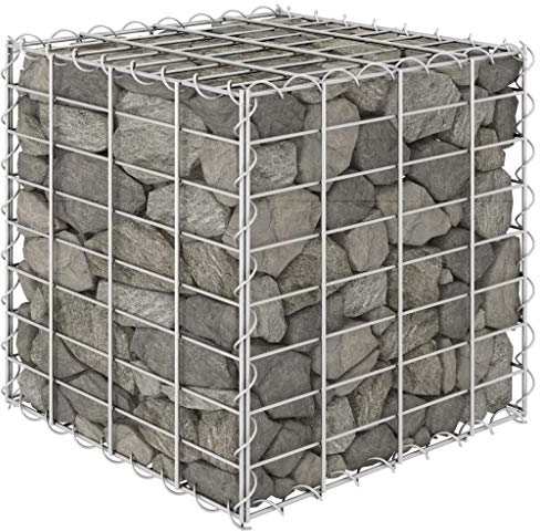 Chenshu Würfel-Gabionen-Hochbeet, Palettenrahmen, Hochteich, Gemüsebeet, Kräuterregal Balkon, Blumenbeet, Kräuterspirale, Tomatenbeet, Pflanzhochbeet, Stahldraht 40x40x40 cm
