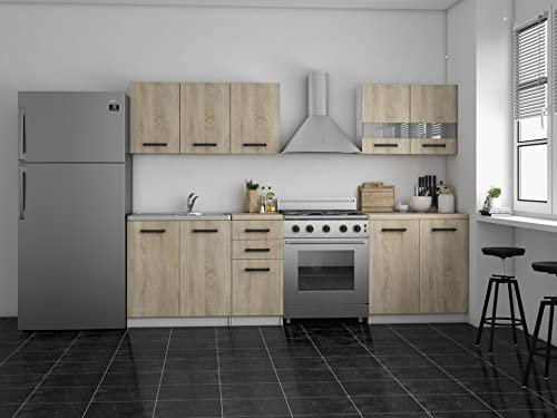 ELIF | Kitchen Cabinet Set 200 cm 6 Units | Worktop INCLUDED | Kitchen cabinet kit