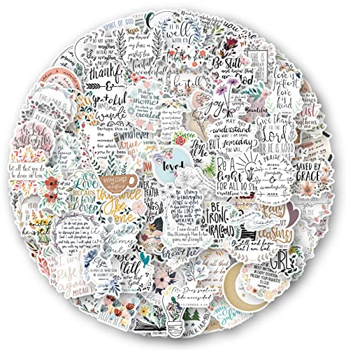 AUCEKO 100 Stück Bibel Jesus Aufkleber Pack Bible Jesus Sticker Set wasserdichte Vinyl Sticker für Laptop Kinder Autos Motorrad Fahrrad Skateboard Gepäck Koffer Computer Aufkleber Graffiti Decal