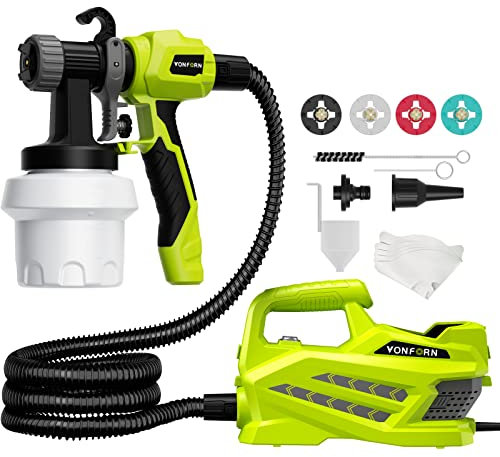 VONFORN Paint Sprayer, 800W Split Design with Cleaning & Blowing Joints, 4 Nozzles & 3 Patterns, Spray Gun for Cabinets, Fence, Garden Chairs, Furniture, Walls etc. VF820