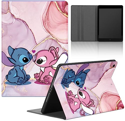 Marmor Tablet Hülle für Samsung Galaxy Tab A8 10,5 2021 X200/X205,Karikatur Stitch Anime Muster Case Shockproof Weiche PU Leder Flip TPU Silicone Cover mit Leichte Stand Tablet Schutzhülle,08