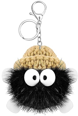 HENGBIRD PluschSüßEr Weicher PlüSch-SchlüSselanhäNger, Flauschige SchlüSselanhäNgers, Bommel SchlüSselanhäNger, AutoschlüSselanhäNger (Schwarz)