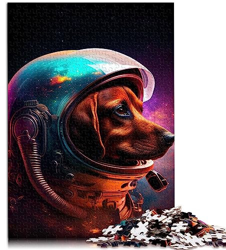 Puzzle für Erwachsene, Weltraum-Dackel, Wurst, 1000 Teile, Puzzle für Erwachsene, Holzpuzzle für Erwachsene und Kinder, Stressabbau, schwierige Herausforderung, Größe: 50x75 cm