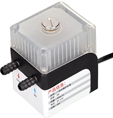 Bewinner Bomba de Refrigeración de Agua, 450L/H PC Bomba de Refrigeración de Agua Ultra Silenciosa Tanque Rodamientos de Cerámica de una Pieza Bomba de Refrigeración de Agua de 12V DIY