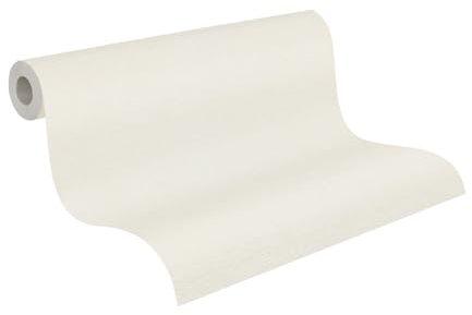 A.S. Création Casual Living 393413 Papier peint intissé uni de qualité supérieure pour chambre à coucher 10,05 m x 0,53 m Fabriqué en Allemagne Blanc crème
