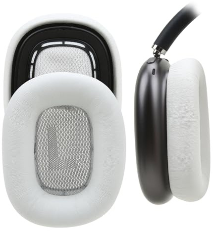 Earrock Lambskin Ear Pads for AirPods Max Headphones Sheepskin Leather Earpads Replacement with Memory Foam and Magnet Sweat Proof& Excellent Noise Isolation White