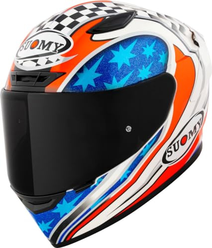 Suomy Track-1 Troy Bayliss Replica 2002 Integralhelm (Weiß/Blau/Rot), XL (61)