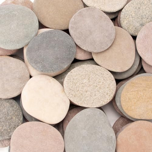 [Etwa 31 Stück – 36 Stück] (8,3 kg) Malsteine, 8,1 cm - 11,9 cm Flusssteine, flache Steine, Bastelsteine, DIY-Steine