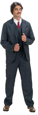 Chaks - Gomez Addams Anzug Herren, 4-teiliges Set, Addams Family | Offizielles Wednesday Kostüm mit Jacke, Weste, Hose und Hemdeinsatz, Halloween, Karneval und Cosplay