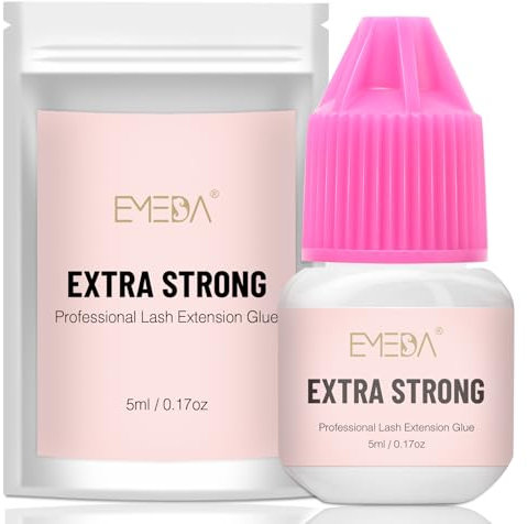 EMEDA Sensitive Lash Extension Glue Fast Drying Strong Hold Eyelash Glue Waterproof Lash Glue for Eyelash Extensions Long Lasting Retention 6-7 Weeks 2S-3S