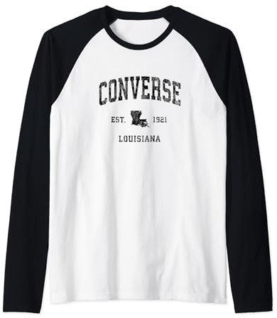 Converse Louisiana LA Sportdesign im Vintage-Stil, sportlich, schwarz Raglan
