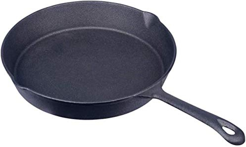HSDAFCSW Sartén de hierro fundido, sartén redonda de cobre con revestimiento de titanio ultraantiadherente para cocina, horno de inducción, caja fuerte para fogatas