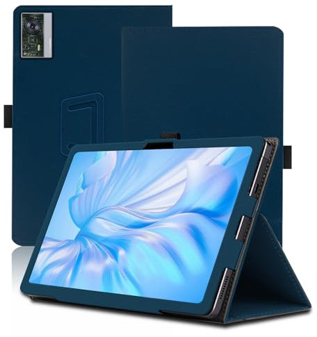 Étui pour OUKITEL OT5S 12 Pouces, OUKITEL OT5S Coque Tablette, Housse de Protection avec Support Pliable, Porte-Crayon et Dragonne, Protection Totale. (Bleu)