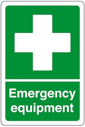 Emergency equipment - safety sign, health & safety signage, workplace safety, 1.2mm Rigid plastic for indoor/outdoor usage (300mm x 200mm) Viewing Distance within 7m.